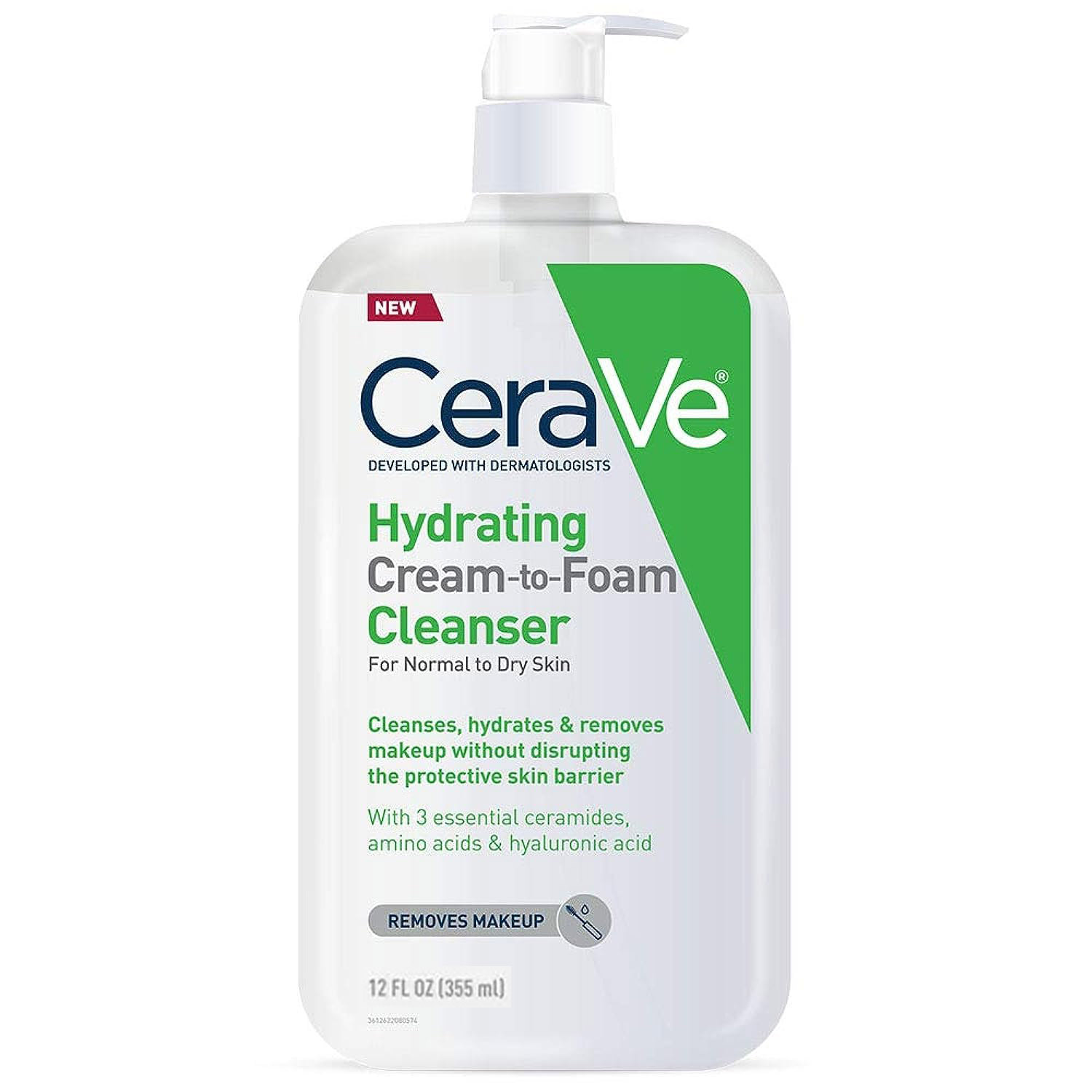 Cerave Hydrating Cream to Foam Cleanser For Normal to Dry Skin-355ml