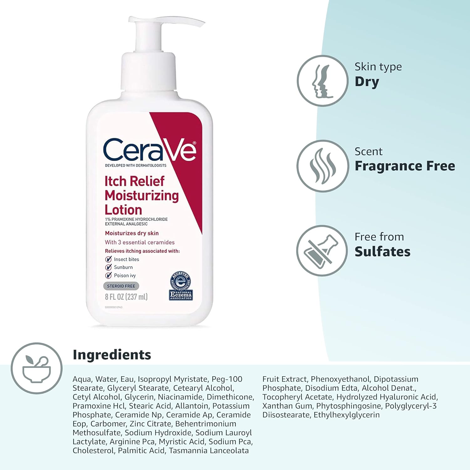 Cerave Itch Relief Moisturizing Lotion-237ml thumbnail 7