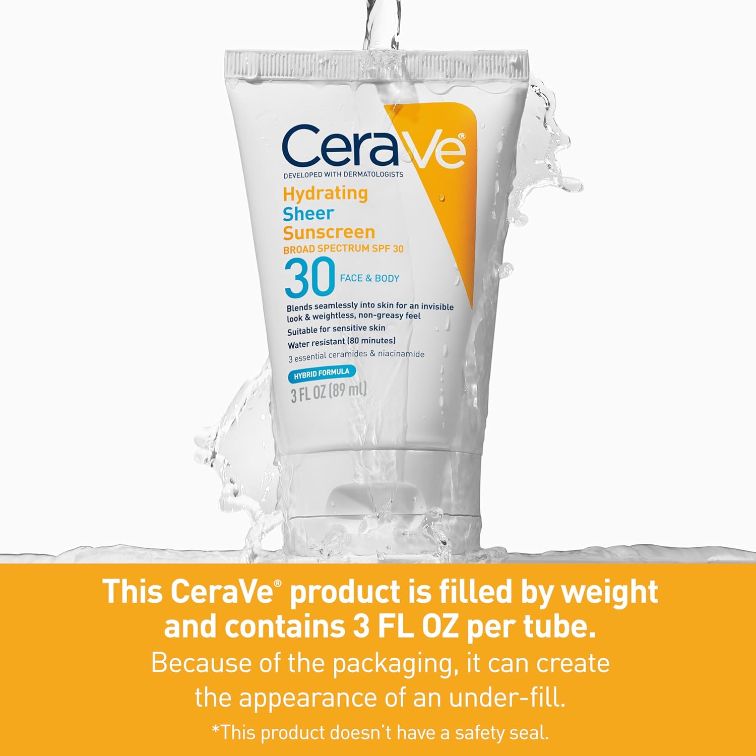 Cerave Hydrating Sheer Sunscreen Broad Spectrum SPF 30 for Face & Body-89ml thumbnail 5