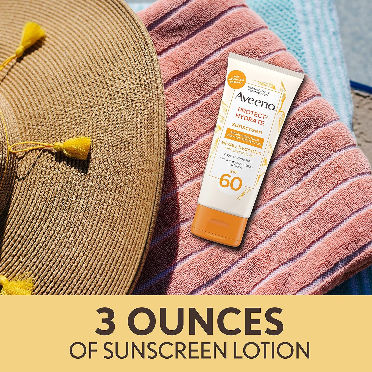 Aveeno Protect+ Hydrate Broad Spectrum UVA+UVB Protection Sunscreen SPF60-88ml thumbnail 7