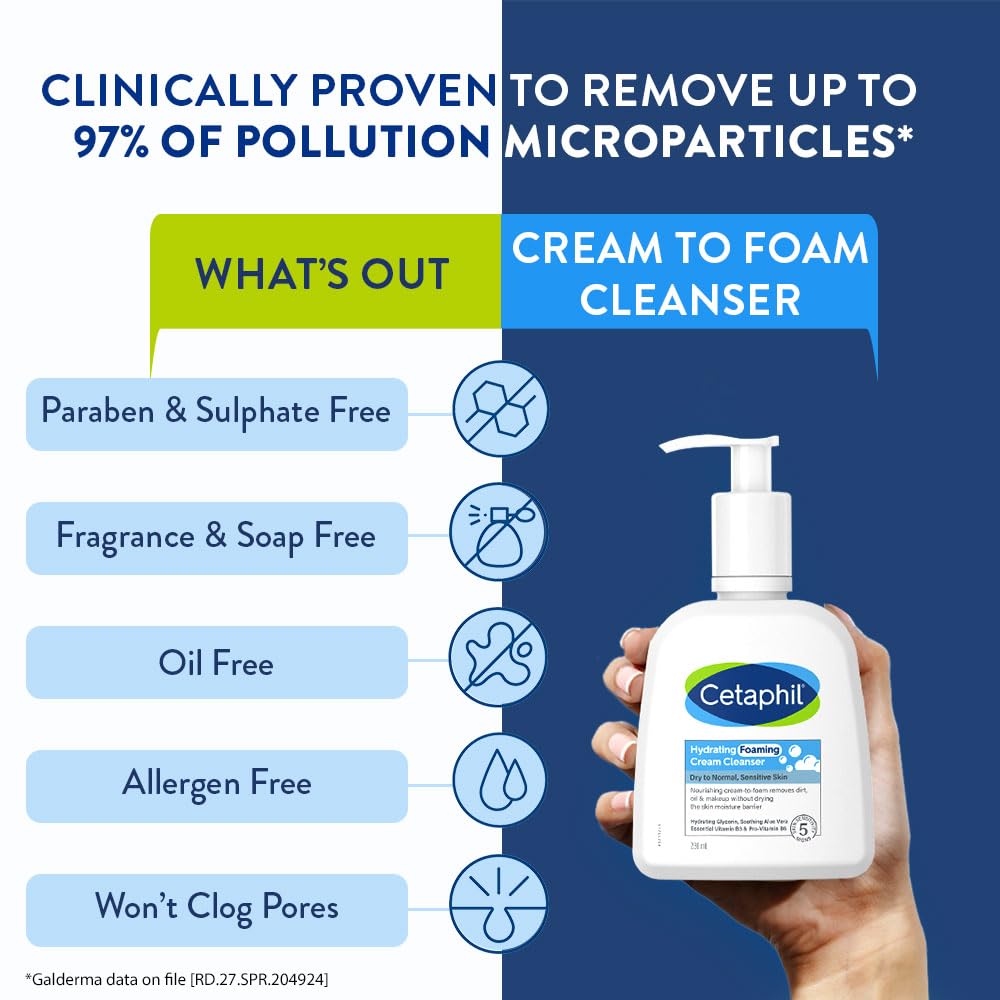 Cetaphil Hydrating Foaming Cream Cleanser-236ml thumbnail 5