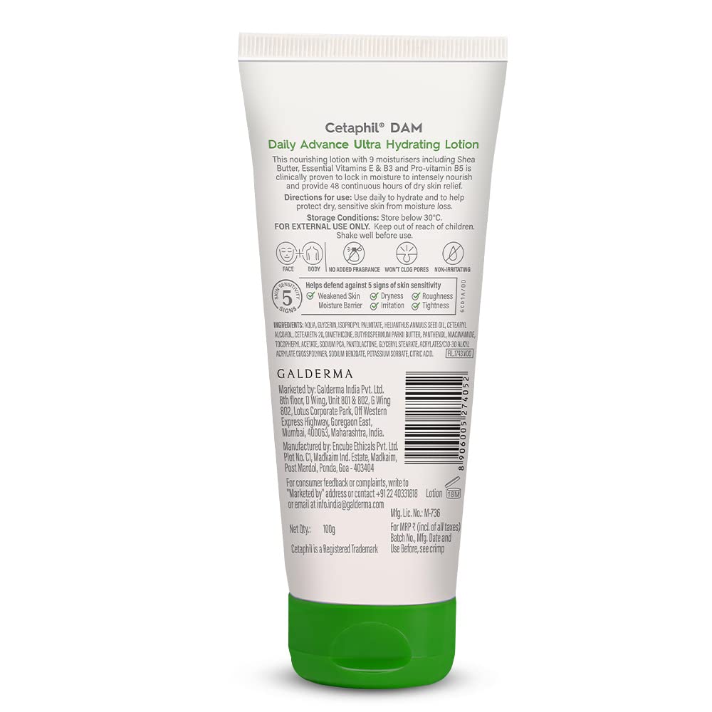 Cetaphil DAM Daily Advance Ultra Hydrating Lotion for Sensitive Skin-100g