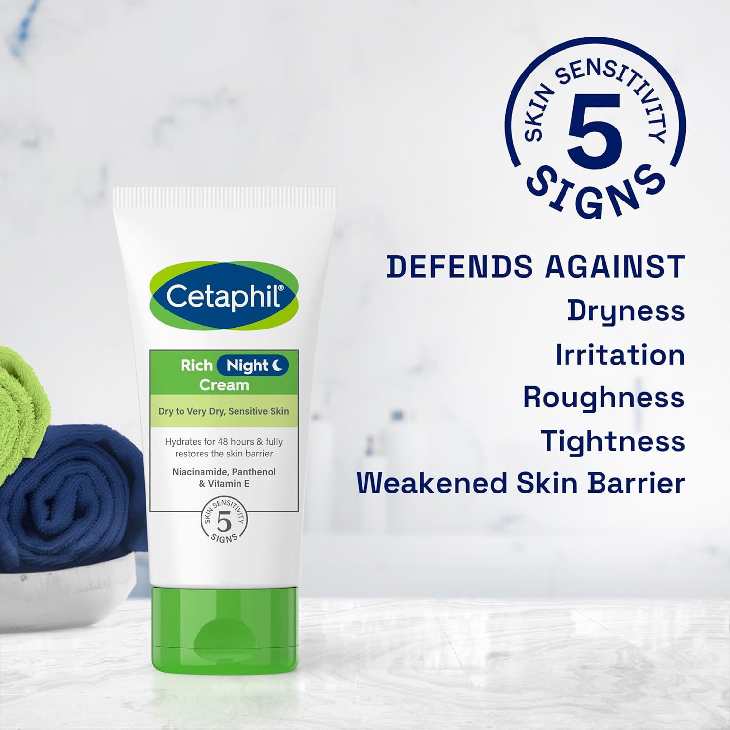 Cetaphil Dry to Very Dry Sensitive Skin Rich Night Cream-50g thumbnail 5