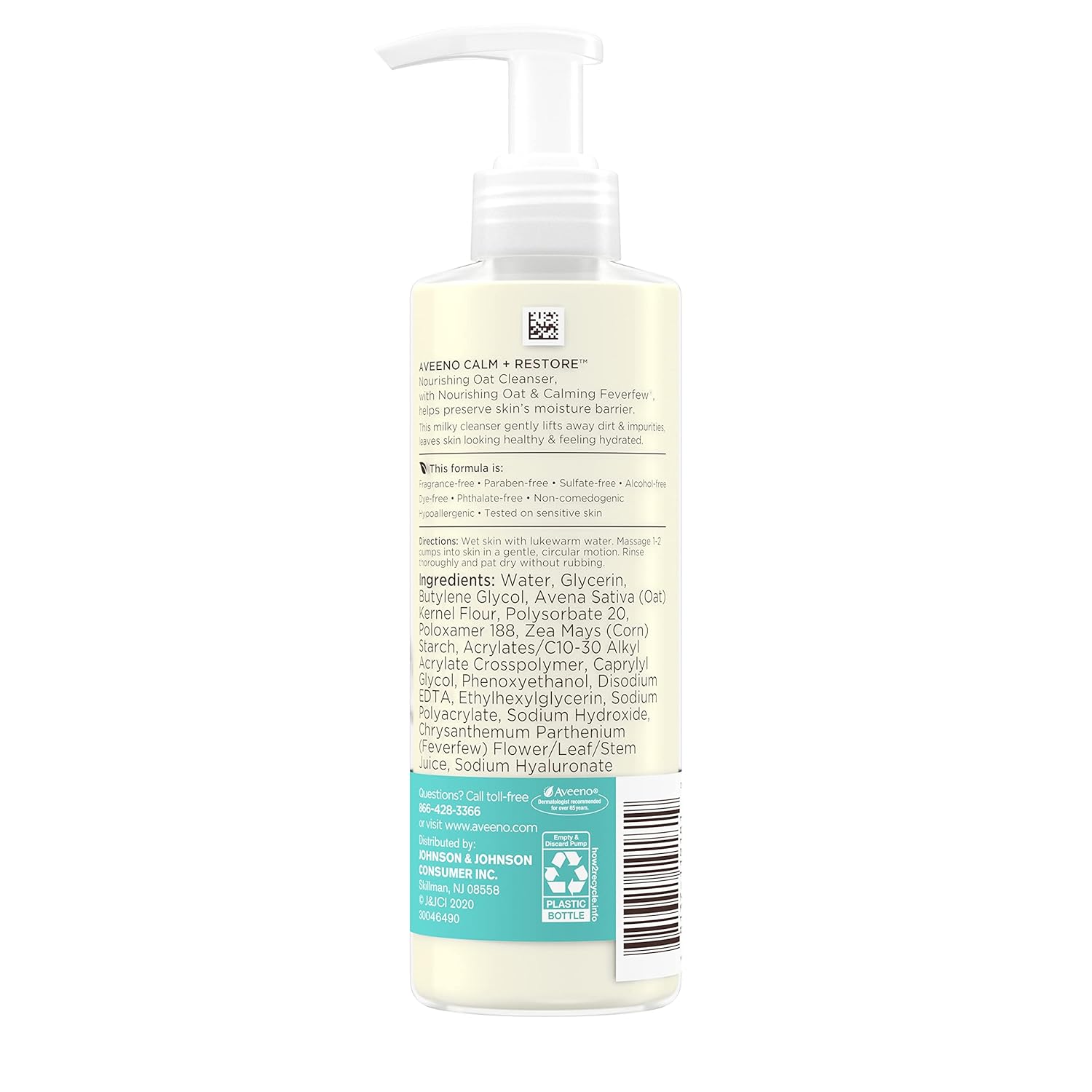 Aveeno Calm+ Restore Nourishing Oat Cleanser for Sensitive Skin-232ml thumbnail 3