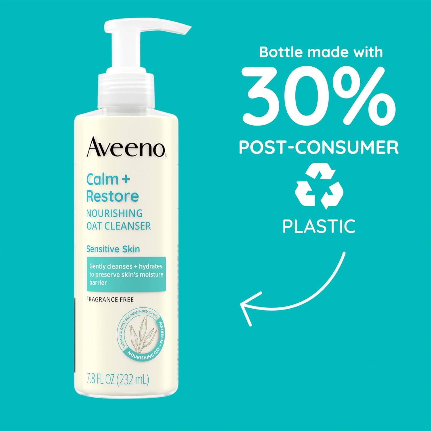 Aveeno Calm+ Restore Nourishing Oat Cleanser for Sensitive Skin-232ml thumbnail 4