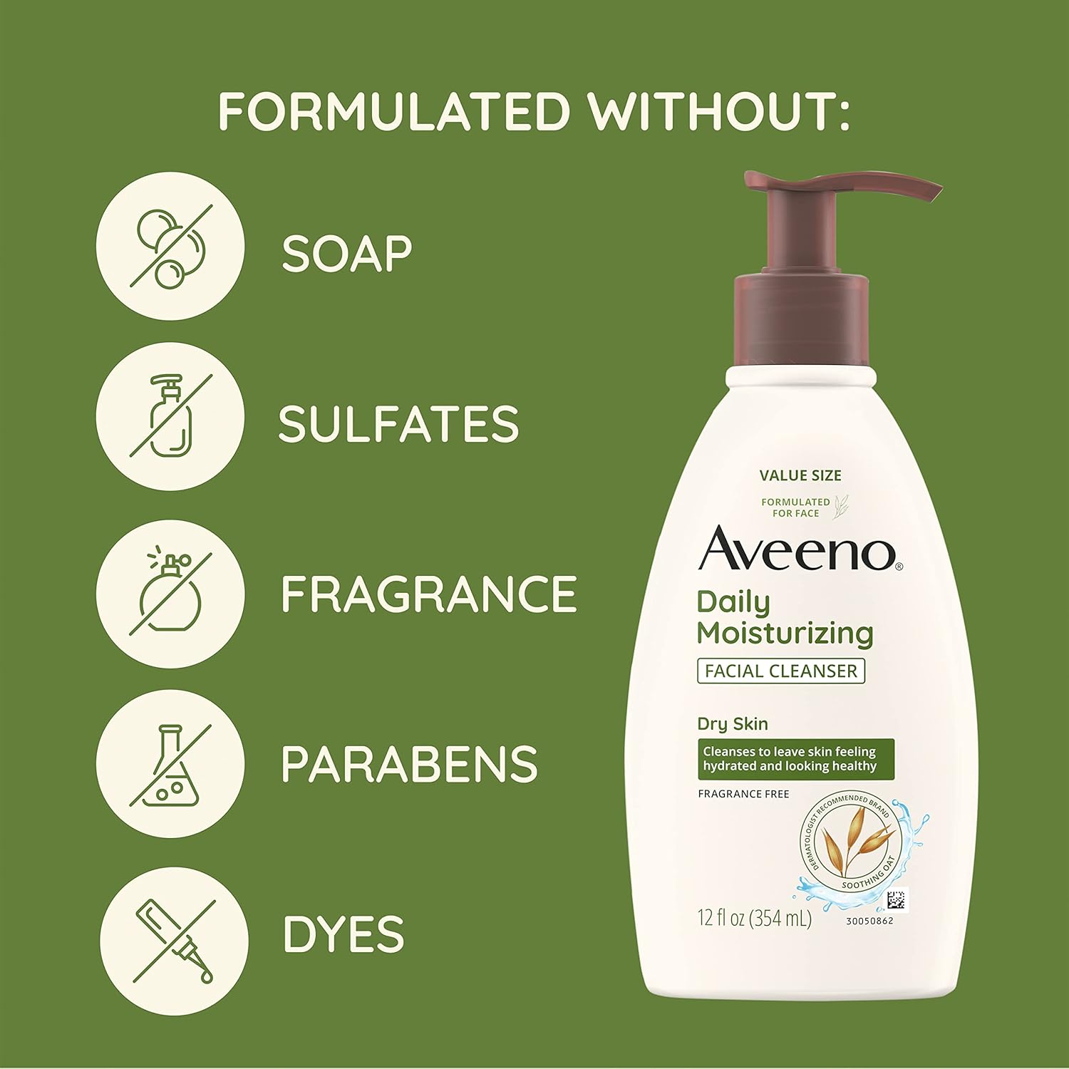 Aveeno Daily Moisturizing Facial Cleanser-354ml thumbnail 4