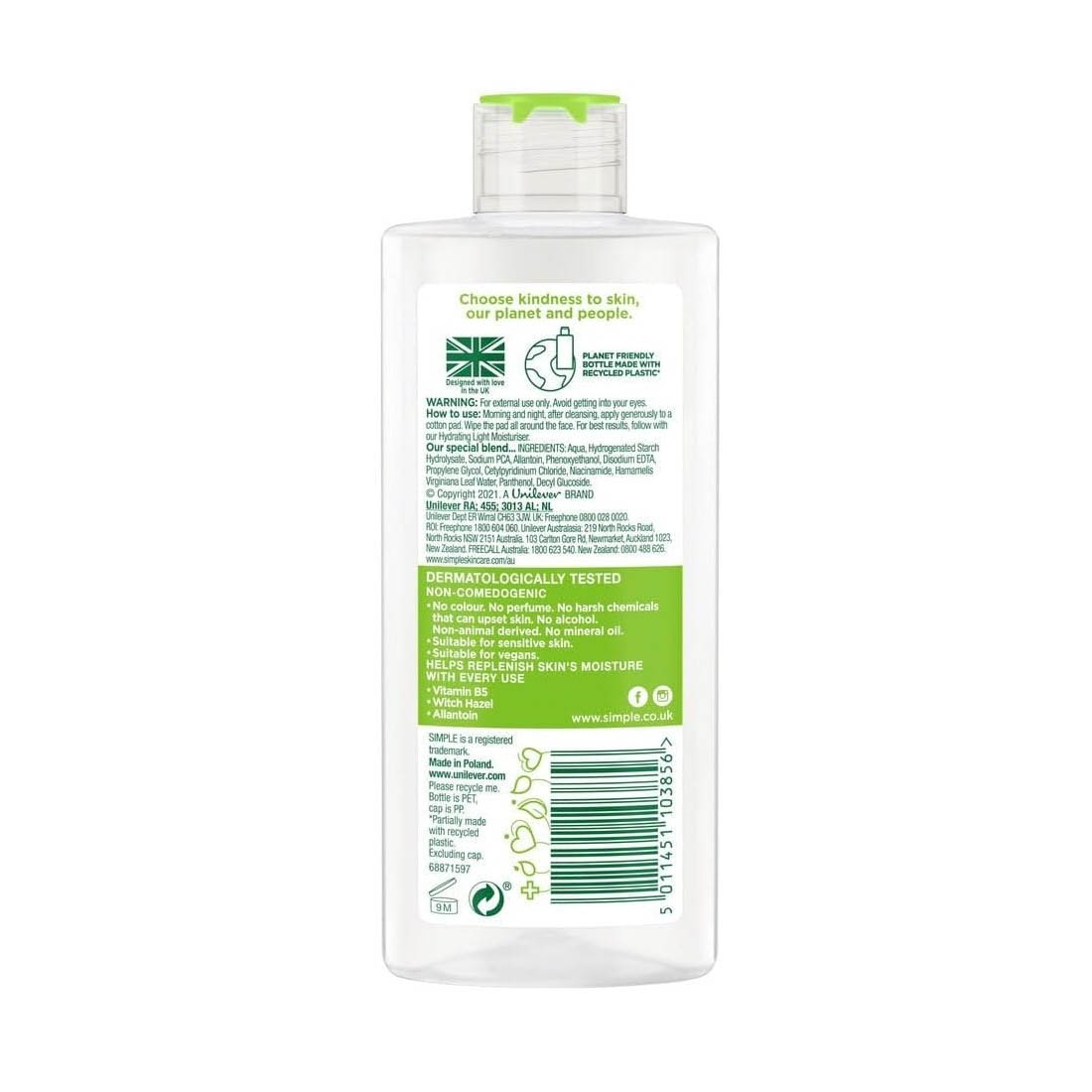 Simple kind To Skin Soothing Facial Toner-200ml