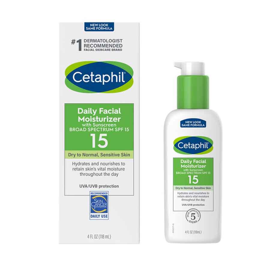 Cetaphil Daily Facial Moisturizer with Sunscreen SPF15 Dry to Normal, Sensitive Skin-118ml