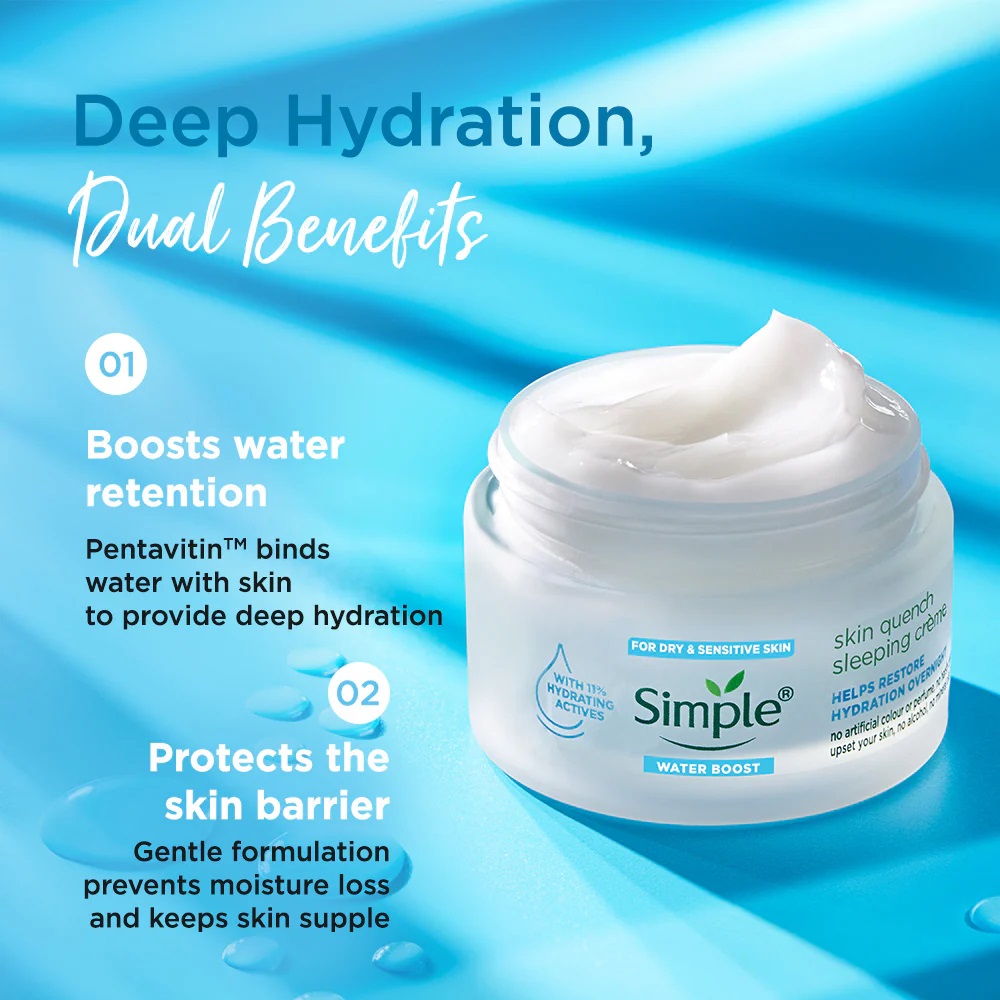 Simple Water Boost Skin Quench Sleeping Cream-50ml