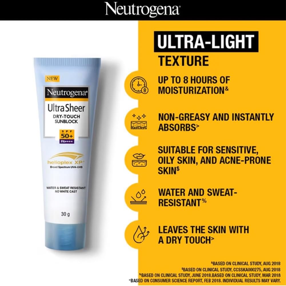 Neutrogena Ultra Sheer SPF 50+ Dry Touch Sunblock-80g thumbnail 5