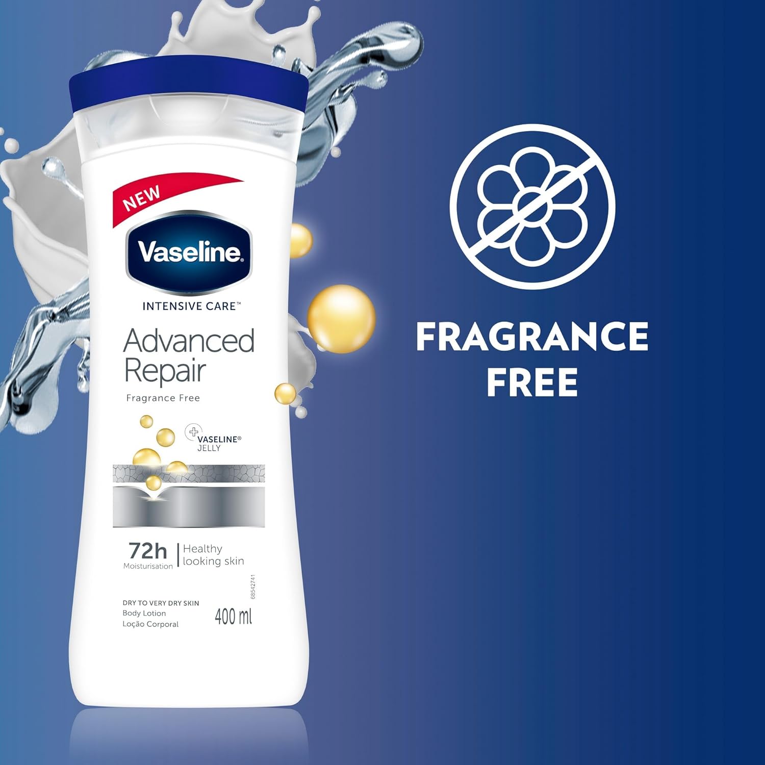 Vaseline Intensive Care Advanced Repair Fragrance Free Body Lotion for Healthy Looking Skin-400ml thumbnail 5