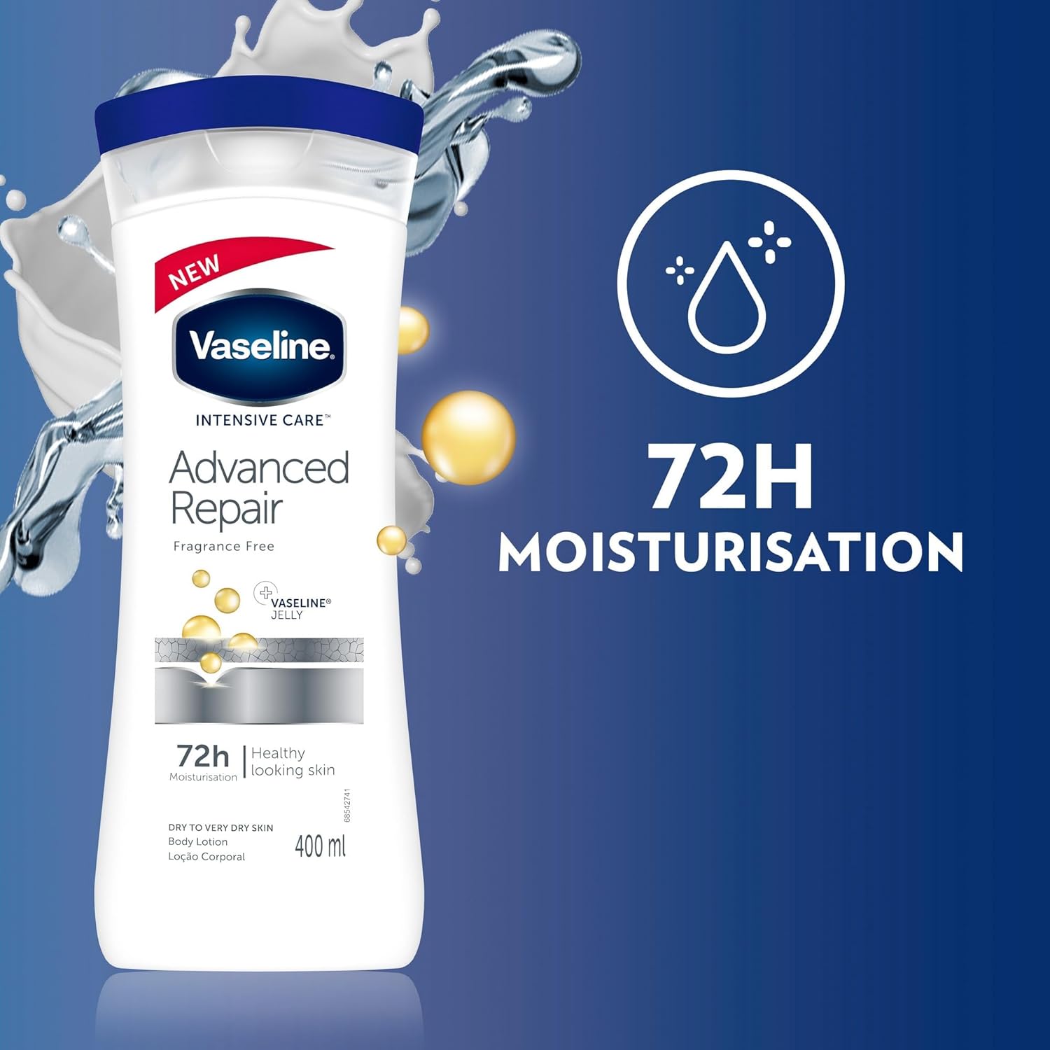 Vaseline Intensive Care Advanced Repair Fragrance Free Body Lotion for Healthy Looking Skin-400ml thumbnail 8