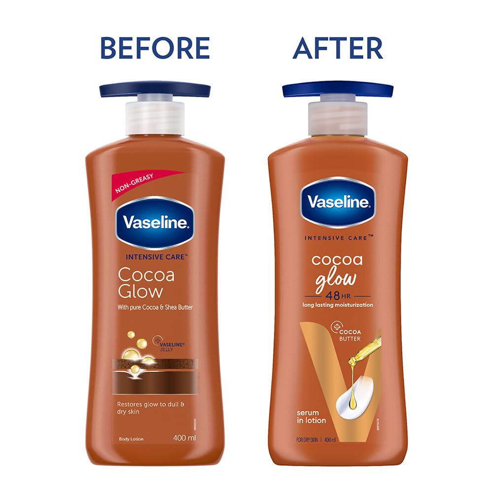 Vaseline Intensive Care Cocoa Glow 48HR Long Lasting Moisturization Body Lotion-400ml thumbnail 3