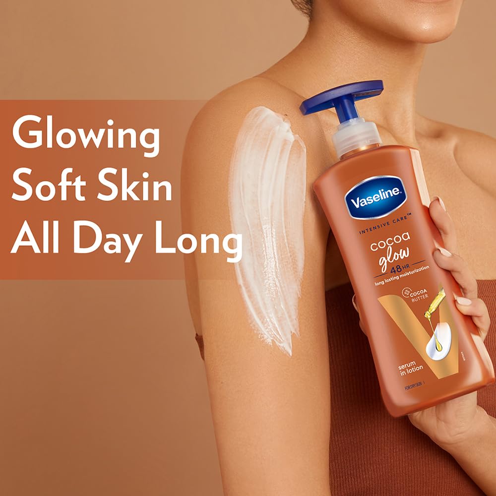 Vaseline Intensive Care Cocoa Glow 48HR Long Lasting Moisturization Body Lotion-400ml thumbnail 4