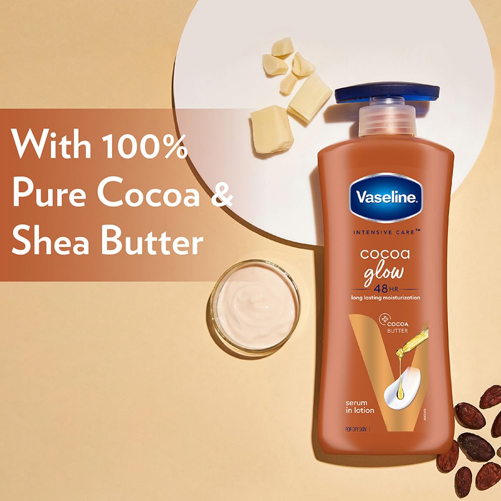 Vaseline Intensive Care Cocoa Glow 48HR Long Lasting Moisturization Body Lotion-400ml thumbnail 6