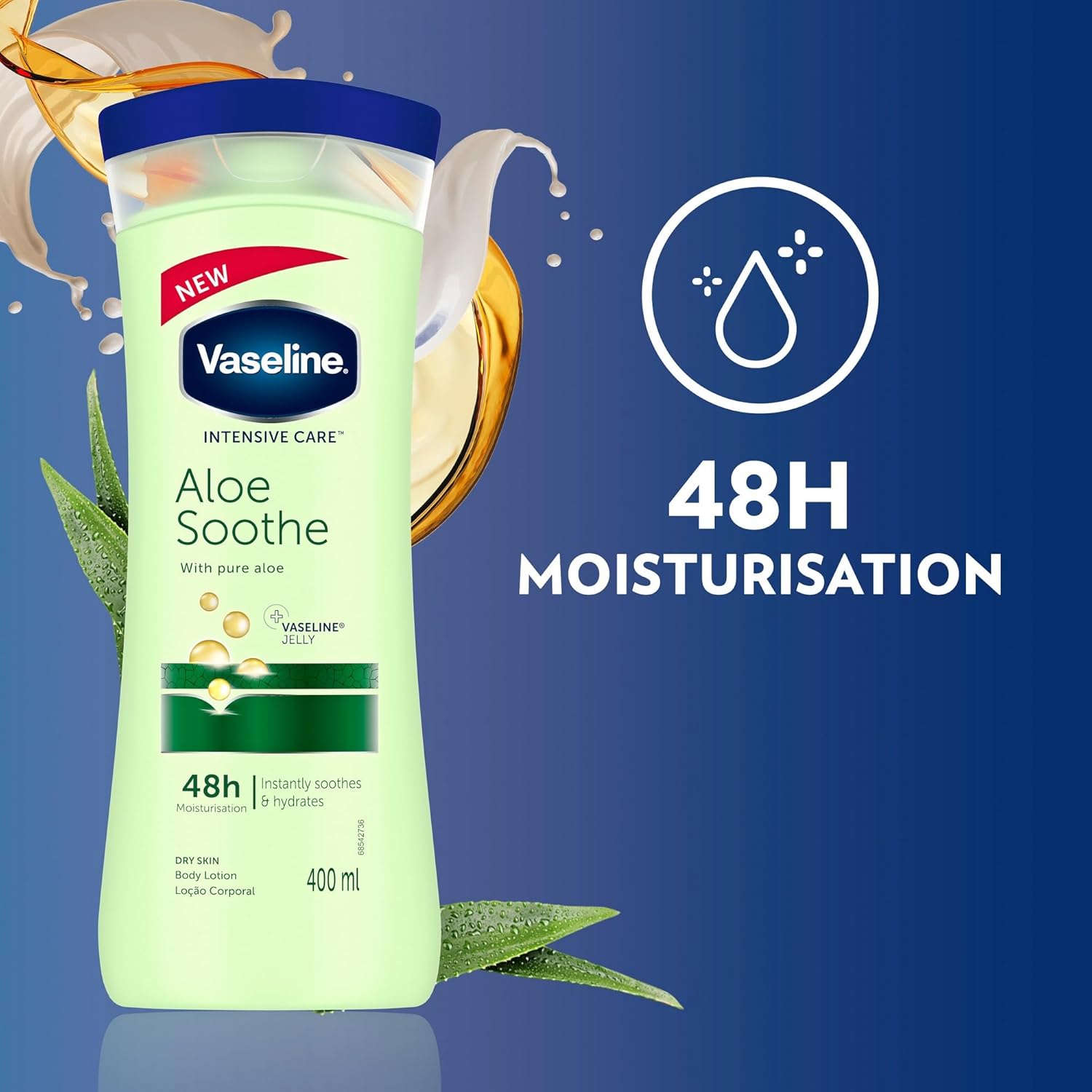 Vaseline Intensive Care Body Lotion Aloe Soothe with Pure Aloe-400ml thumbnail 5