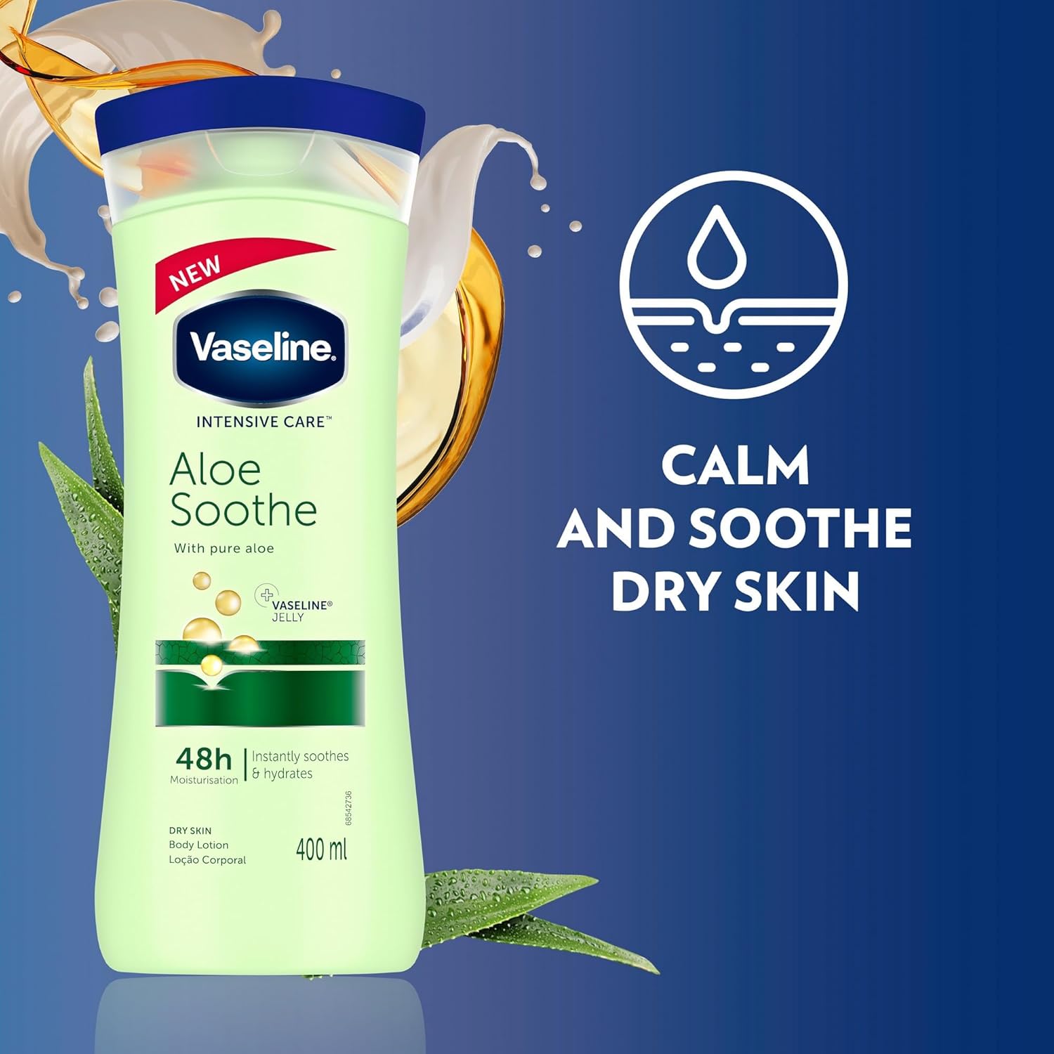 Vaseline Intensive Care Body Lotion Aloe Soothe with Pure Aloe-400ml thumbnail 6