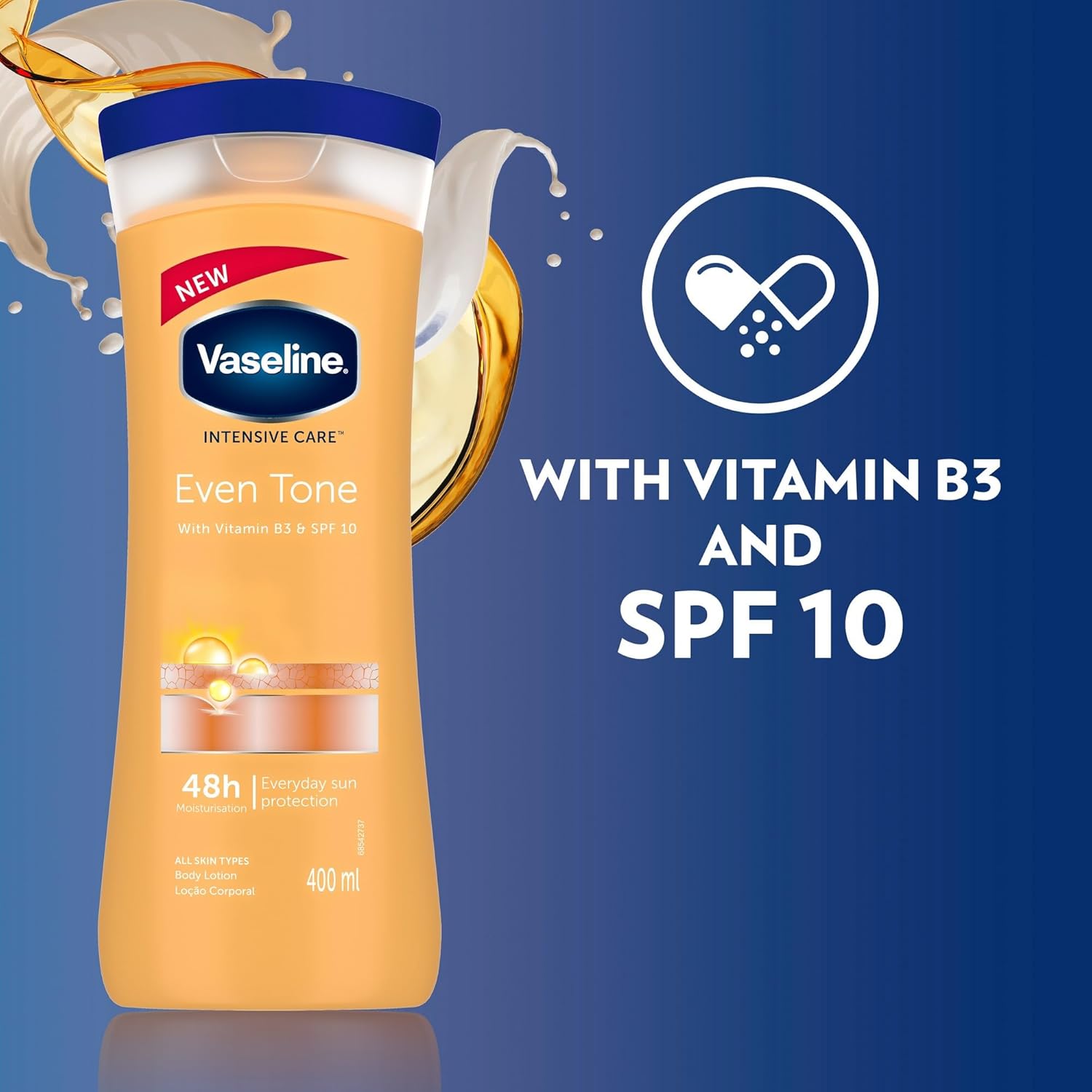 Vaseline Intensive Care Even Tone Body Lotion with Vitamin B3 & SPF 10-400ml thumbnail 5