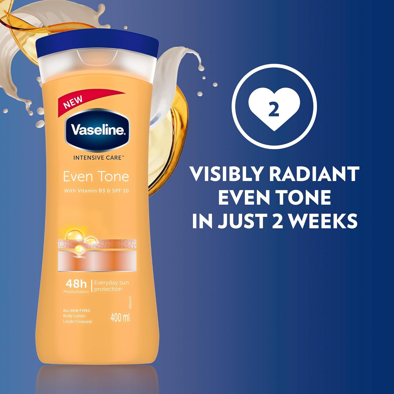 Vaseline Intensive Care Even Tone Body Lotion with Vitamin B3 & SPF 10-400ml thumbnail 7