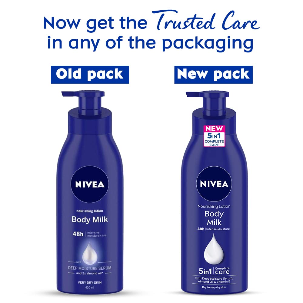 Nivea 5-In-1 Body Milk for Dry Skin with Almond Oil & Vitamin E-400ml thumbnail 3