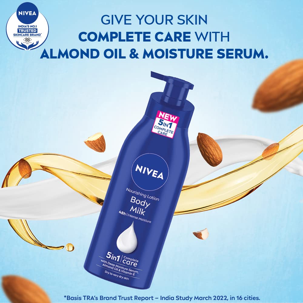 Nivea 5-In-1 Body Milk for Dry Skin with Almond Oil & Vitamin E-400ml thumbnail 5
