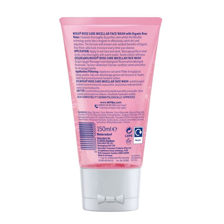 Nivea Rose Care Micellar Face Wash with Organic Rose Water-150ml
