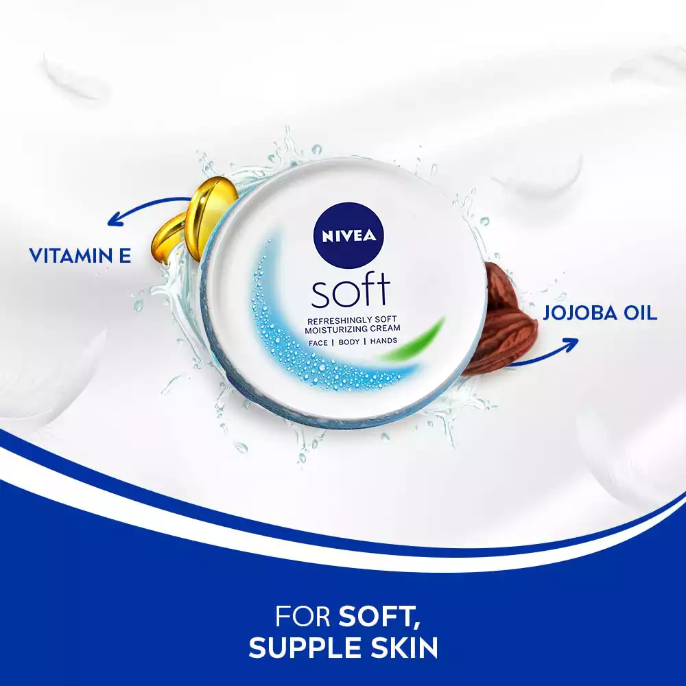 NIVEA Soft Moisturizing Cream with Vitamin E & Jojoba Oil-100ml thumbnail 4
