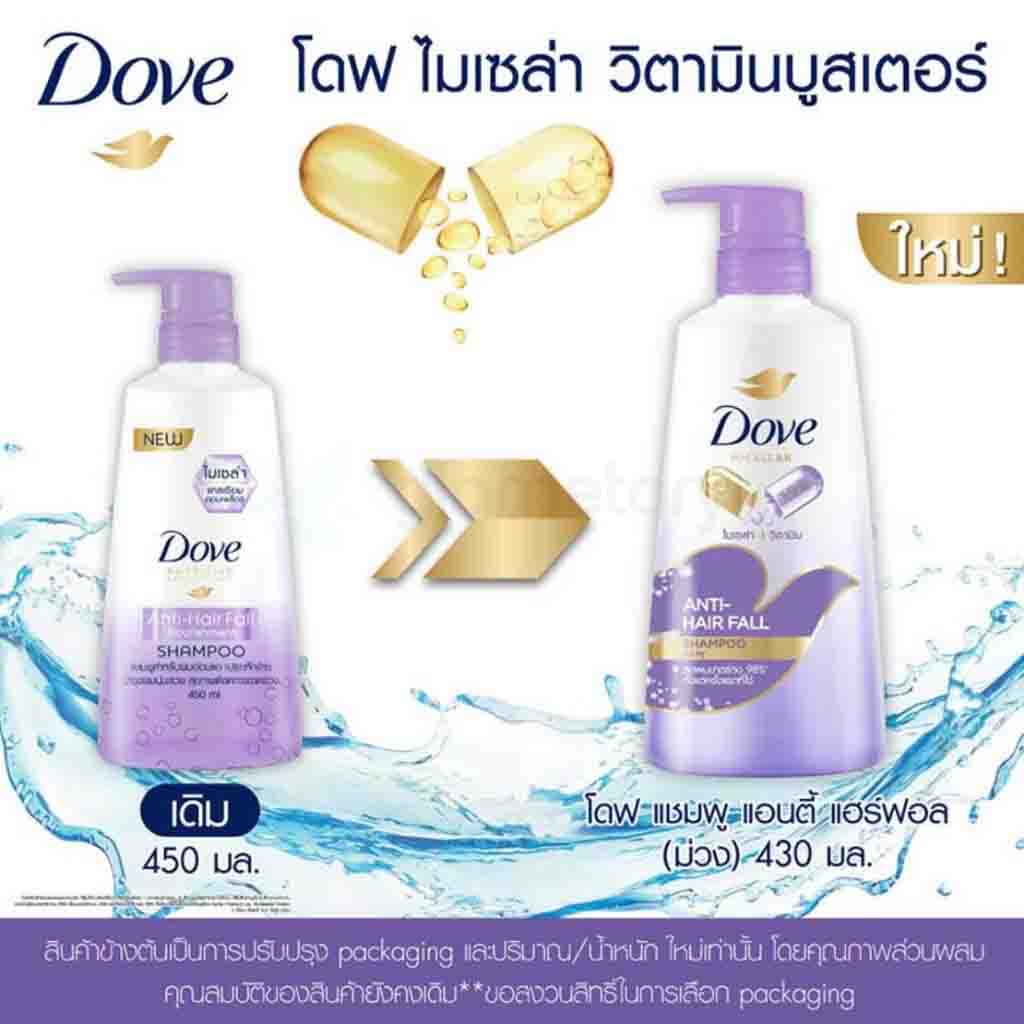 Dove Micellar Anti Hair Fall Shampoo-430ml thumbnail 4