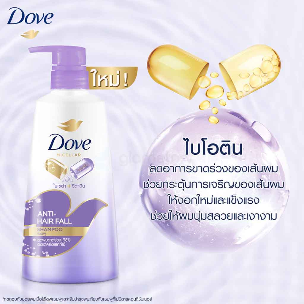 Dove Micellar Anti Hair Fall Shampoo-430ml thumbnail 6