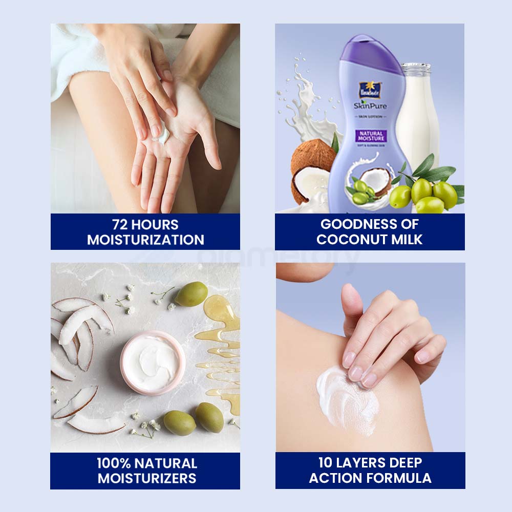 Parachute SkinPure Skin Lotion Natural Moisture-200ml Petroleum Jelly Free-50ml thumbnail 6