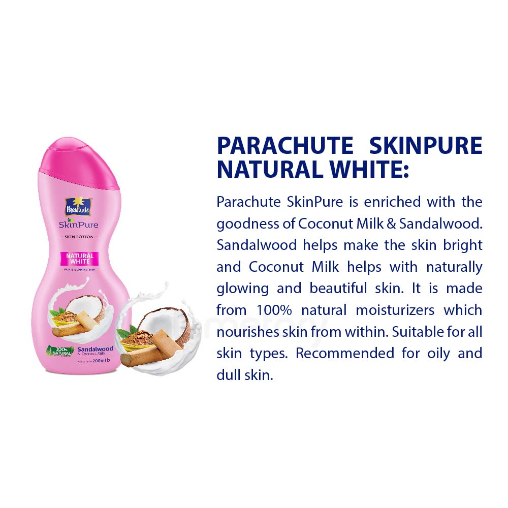 Parachute SkinPure Skin Lotion Natural White-200ml thumbnail 3