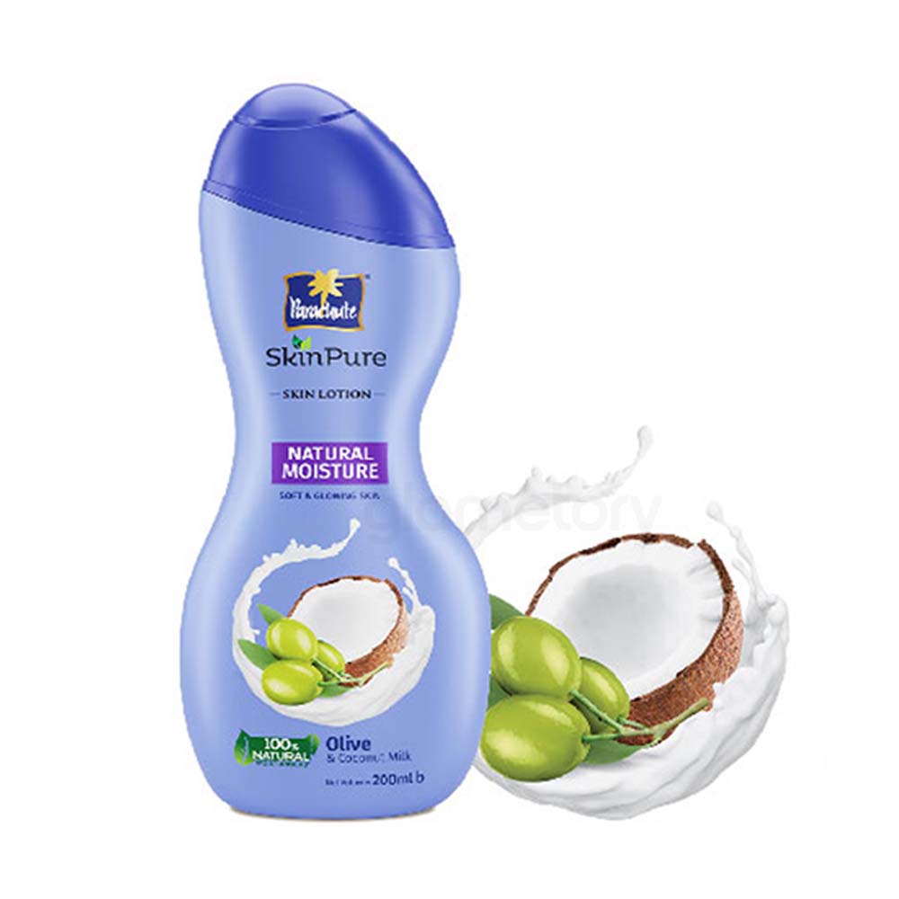 Parachute SkinPure Skin Lotion Natural Moisture-200ml SkinPure Aloe Vera Gel 50g Free thumbnail 3
