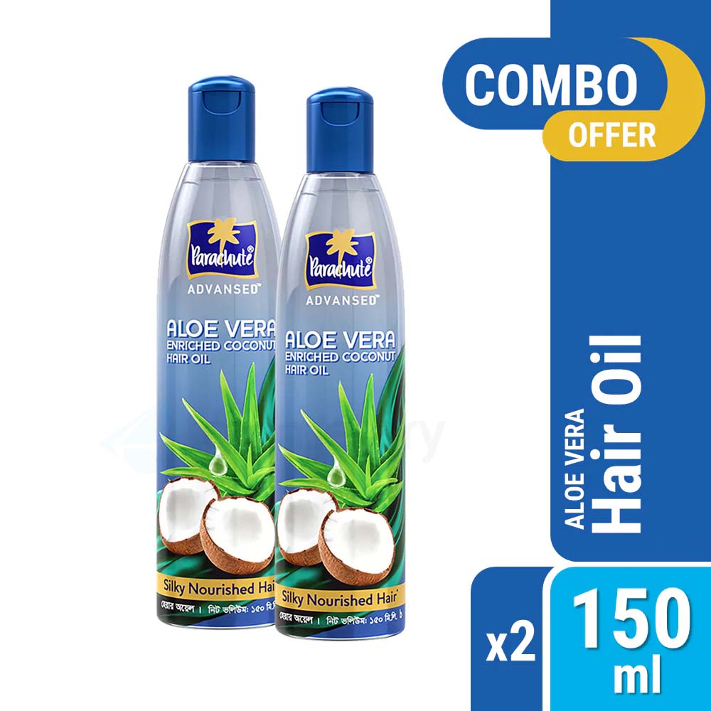 Parachute Advansed Aloe Vera Enriched Coconut Hair Oil-150ml 2 Pack