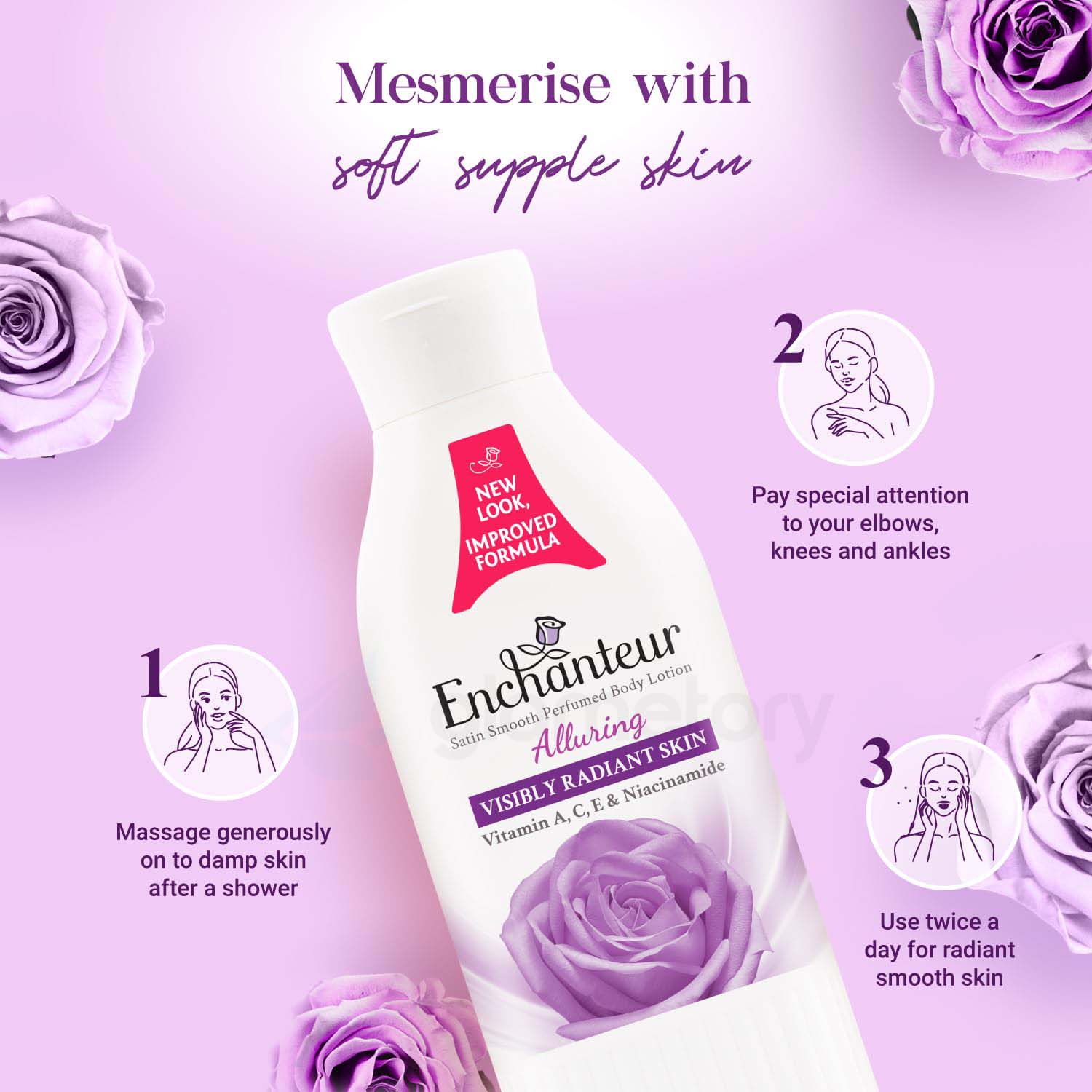 Enchanteur Lotion Alluring Satin Smooth Perfumed with Vitamin A, C, E & Niacinamide-250ml thumbnail 3