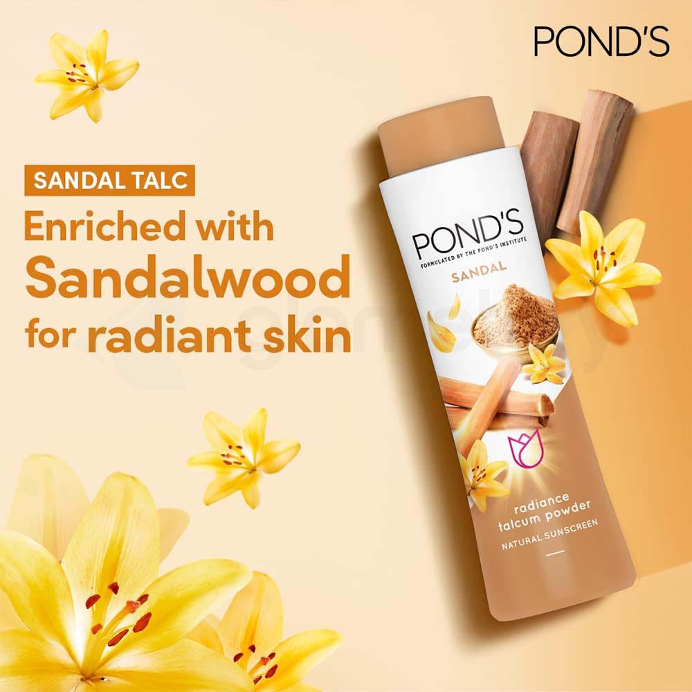Pond's Sandal Radiance Talcum Powder-100g thumbnail 3