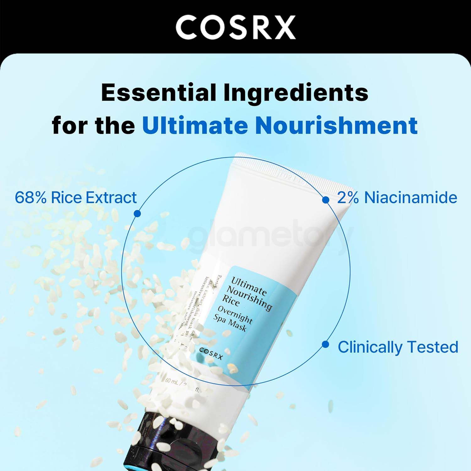 Cosrx Ultimate Nourishing Rice Overnight Spa Mask-60ml thumbnail 5