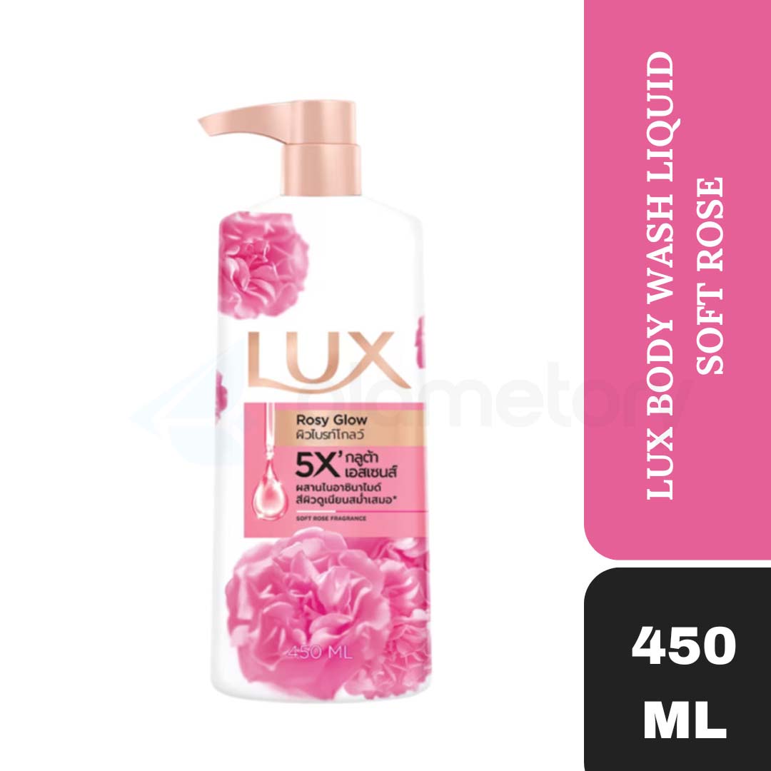 Lux 5X Rosy Glow Soft Rose Fragrance Body Wash-450ml