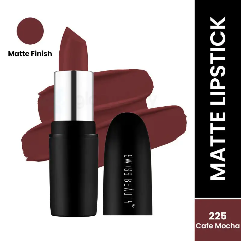 Swiss Beauty Pure Matte Lipstick Cafe Mocha-3.8g