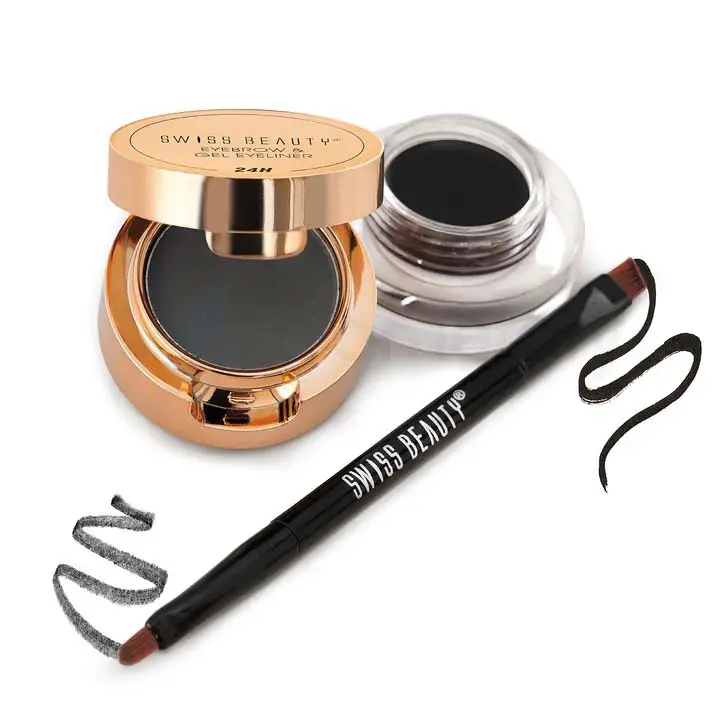Swiss Beauty 2 in 1 Eyebrow & Gel Eyeliner-Black thumbnail 3