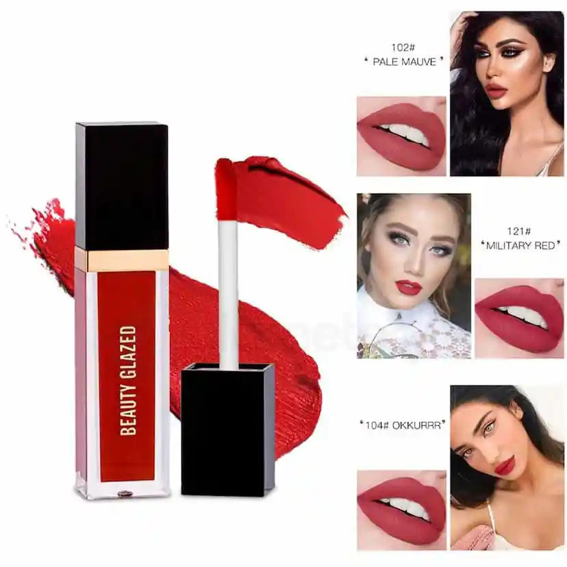 Beauty Glazed Matte Liquid Lipstick-Military Red 121