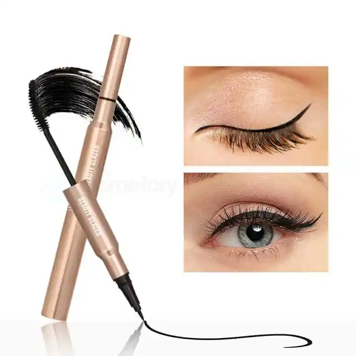 Beauty Glazed Bushy Big Eyes Golden Eyeliner Mascara 1pcs