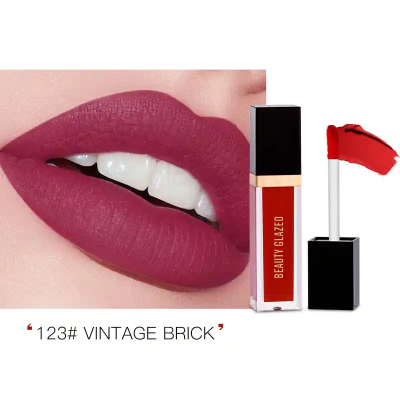 Beauty Glazed Matte Liquid Lipstick Vintage Brick 123