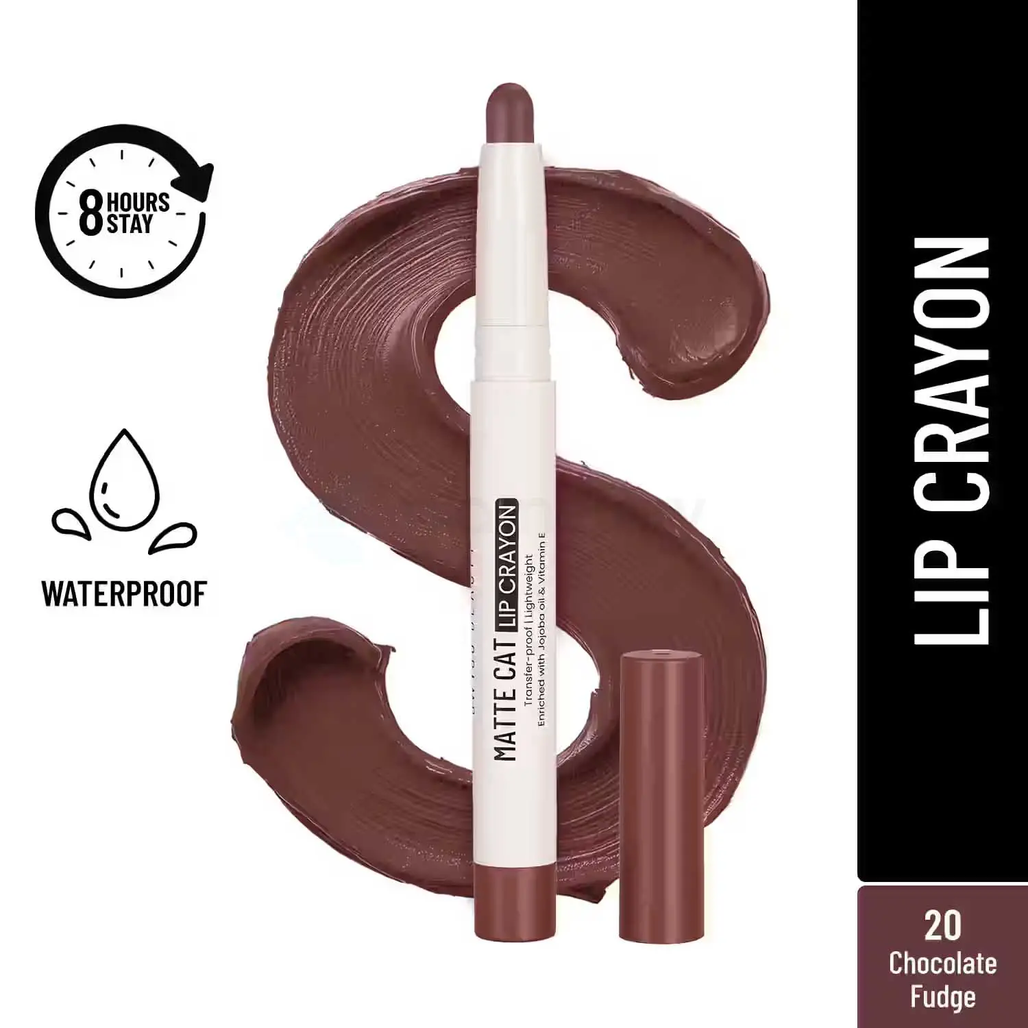 Swiss Beauty Matte Cat Lip Crayon Shade 20 Chocolate thumbnail 3