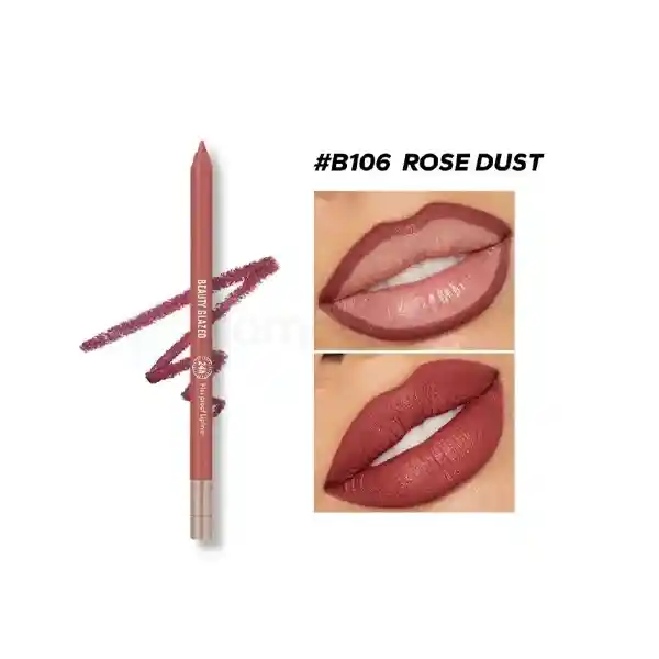 Beauty Glazed Waterproof Lip Liner-B106 Rose Dust thumbnail 3