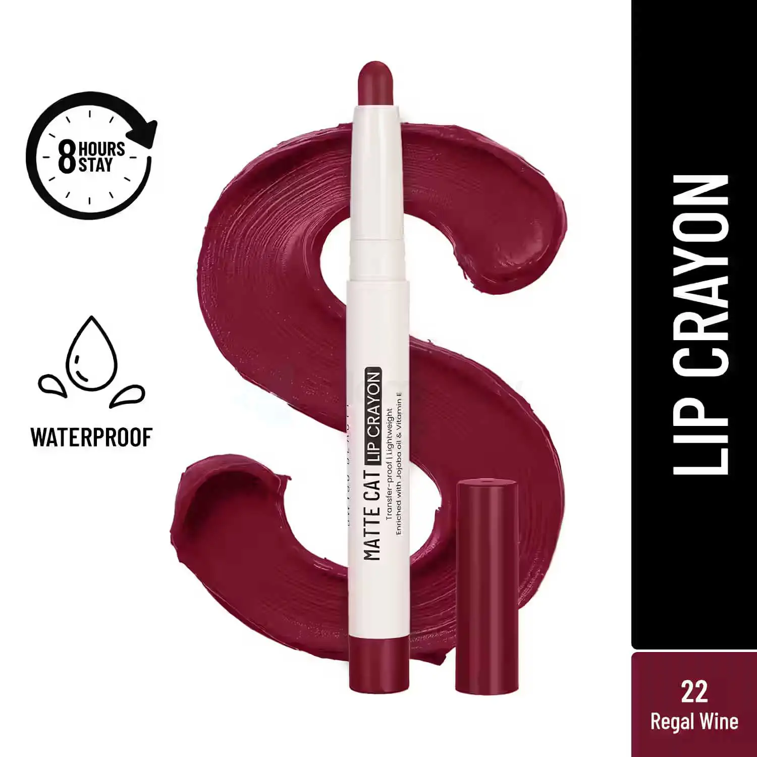 Swiss Beauty Matte Cat Lip Crayon Shade 22 Regal Wine thumbnail 3