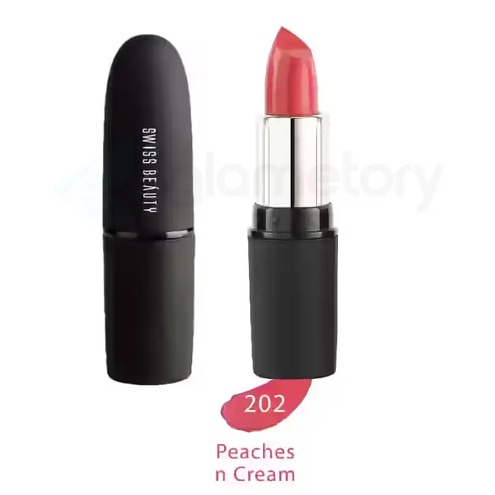 Swiss Beauty Pure Matte Lipstick-202 Peaches N Cream