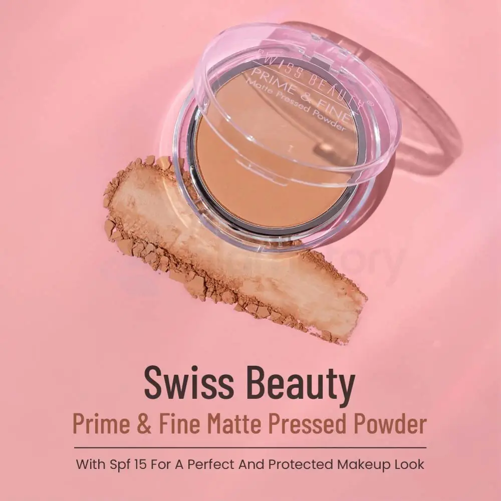 Swiss Beauty Prime & Fine Matte Pressed Powder Natural Beige-04 thumbnail 3