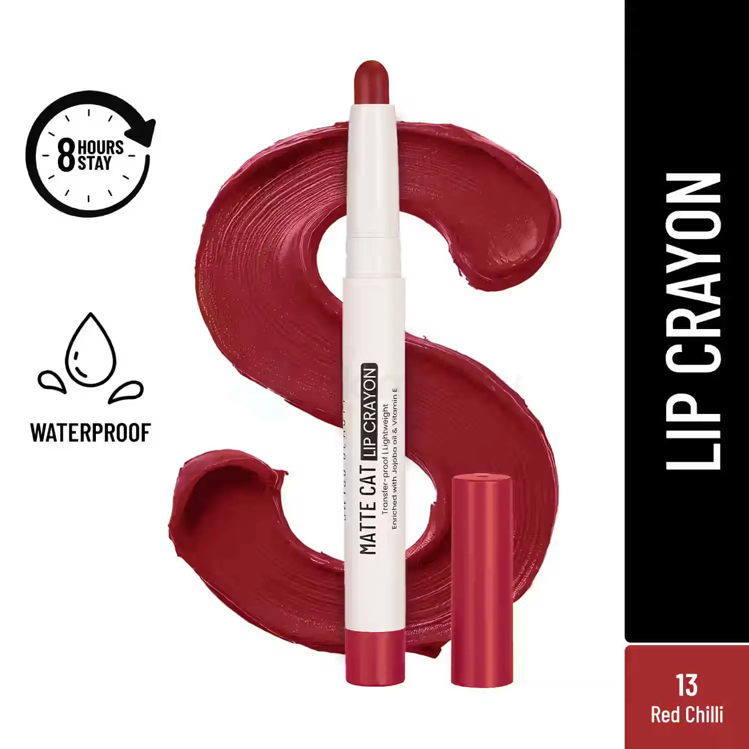 Swiss Beauty Matte Cat Lip Crayon Shade 13 Red Chilli thumbnail 3