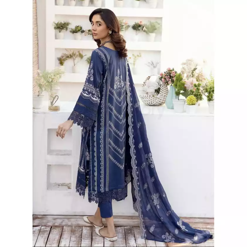 Pakistani Luxury Printed Lawn with Embroidered Chiffon Dupatta-10132