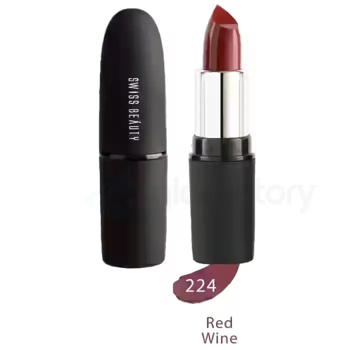 Swiss Beauty Pure Matte Lipstick-224 Red Wine thumbnail 3